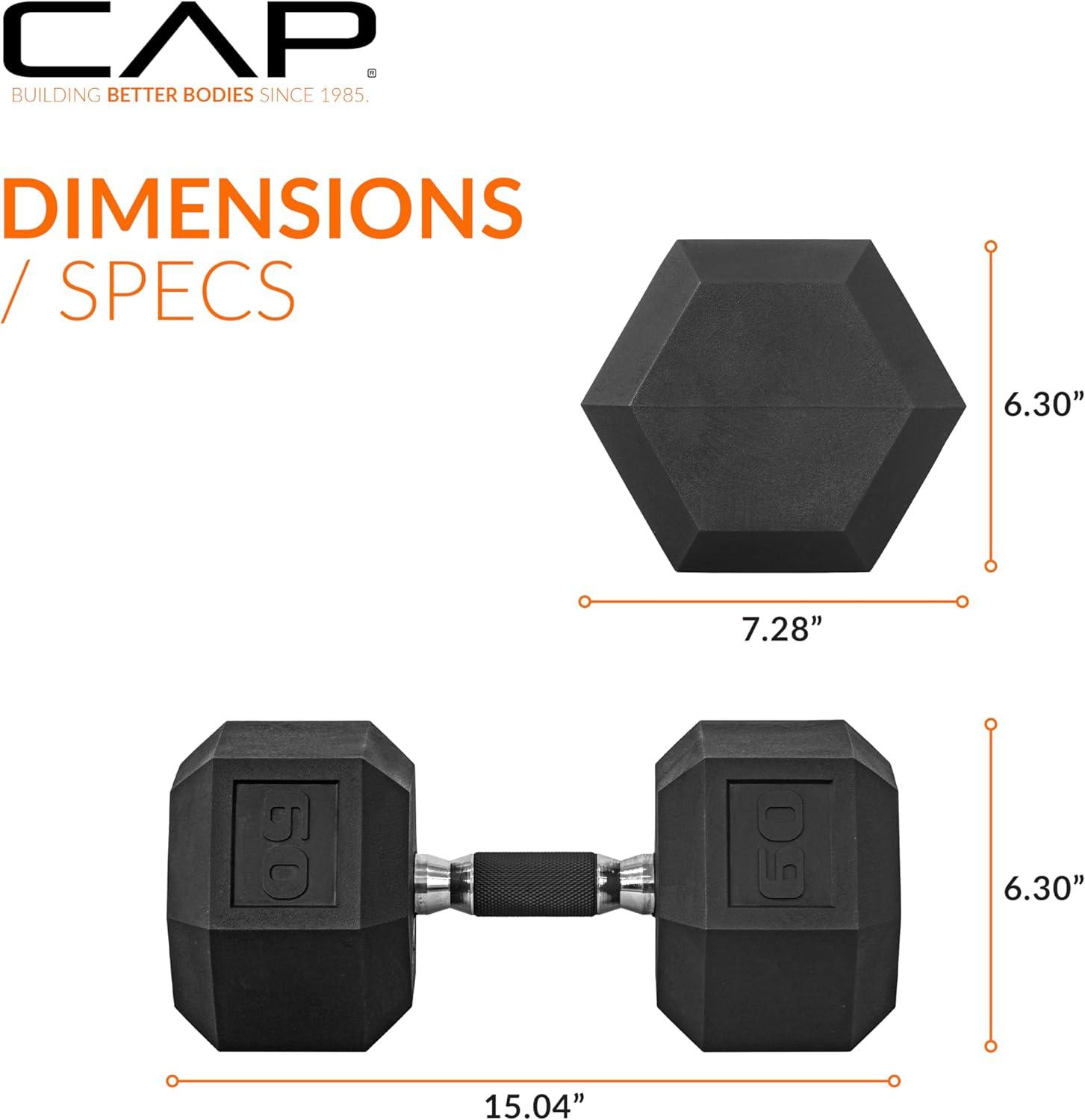 imageCAP Barbell Coated Hex Dumbbell Weight  Multiple OptionsComfort Grip