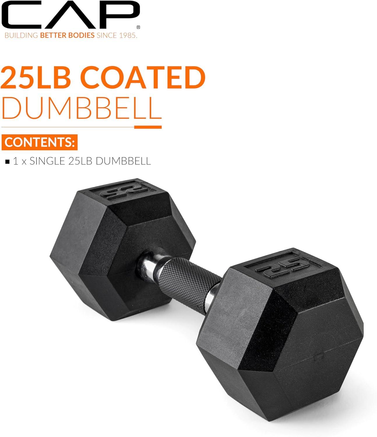 imageCAP Barbell Coated Hex Dumbbell Weight  Multiple OptionsComfort Grip