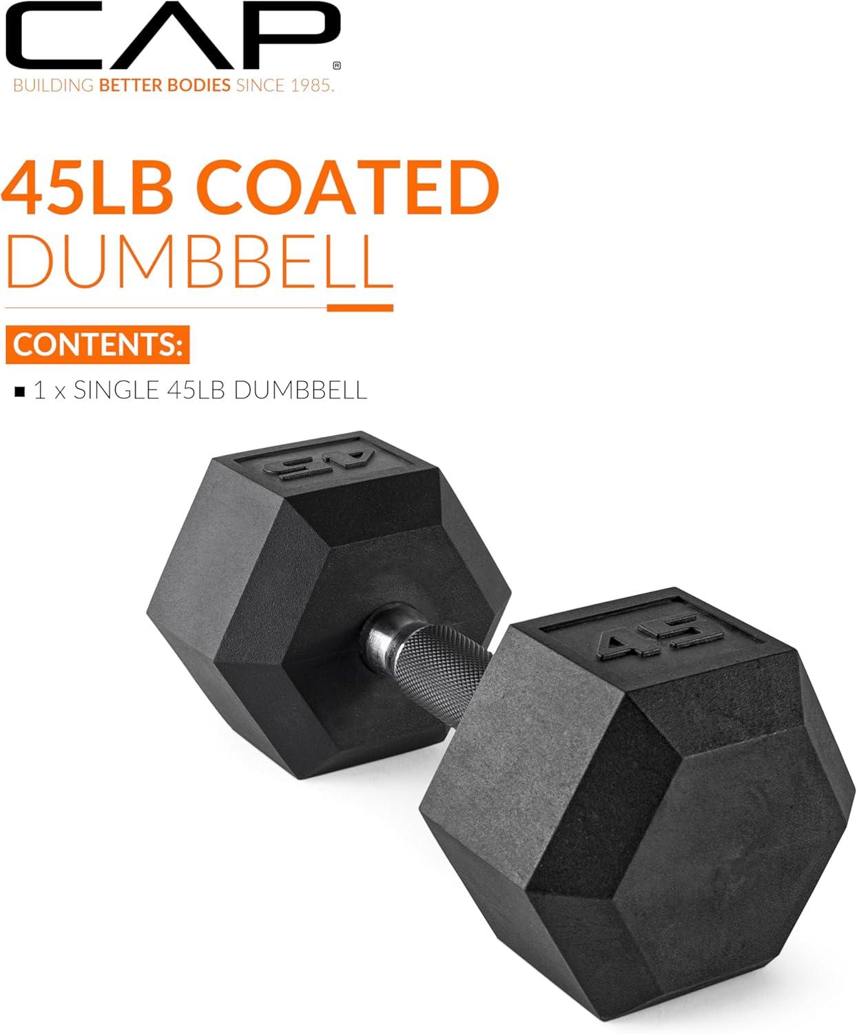 imageCAP Barbell Coated Hex Dumbbell Weight  Multiple OptionsComfort Grip