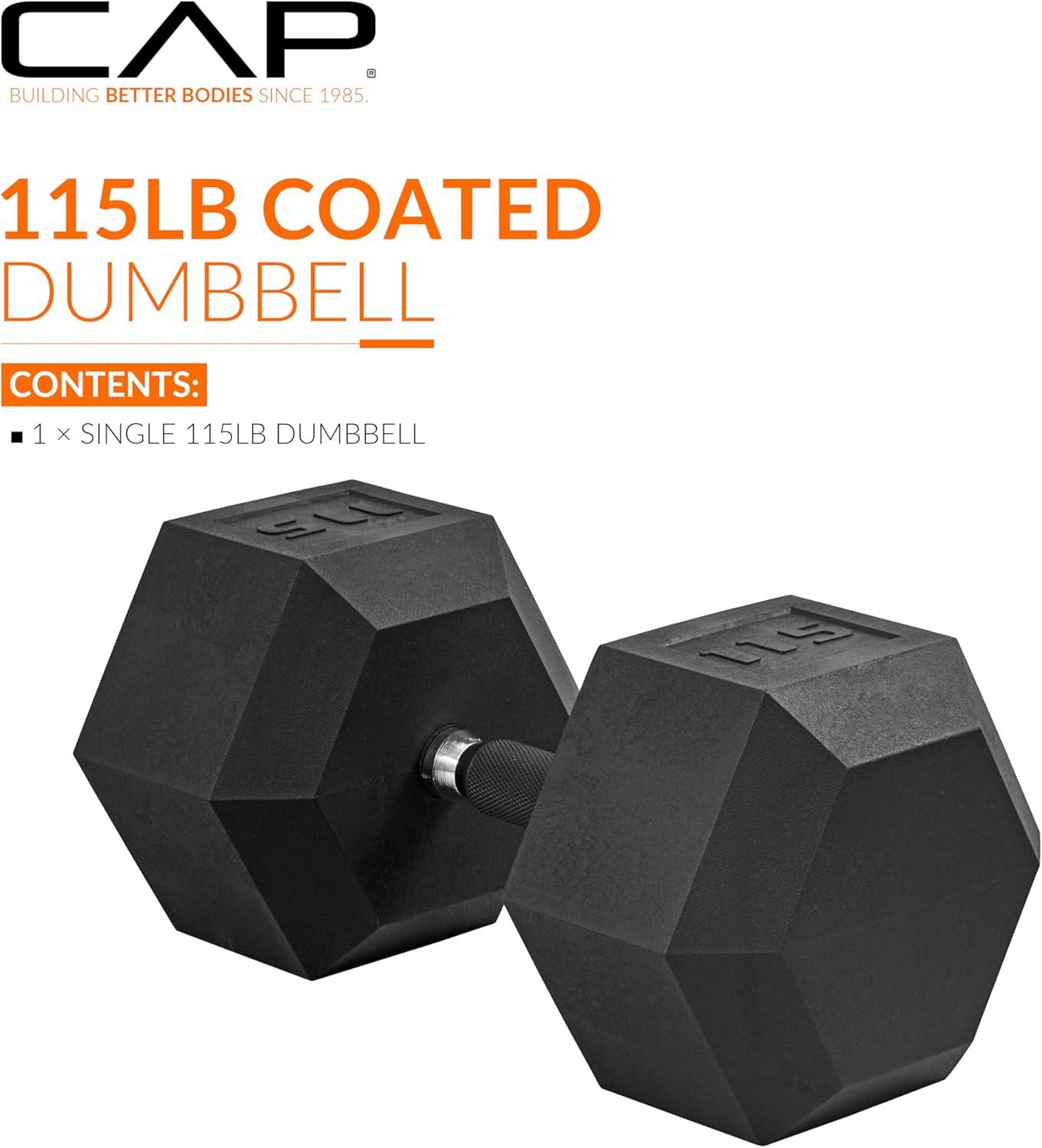 imageCAP Barbell Coated Hex Dumbbell Weight  Multiple OptionsComfort Grip