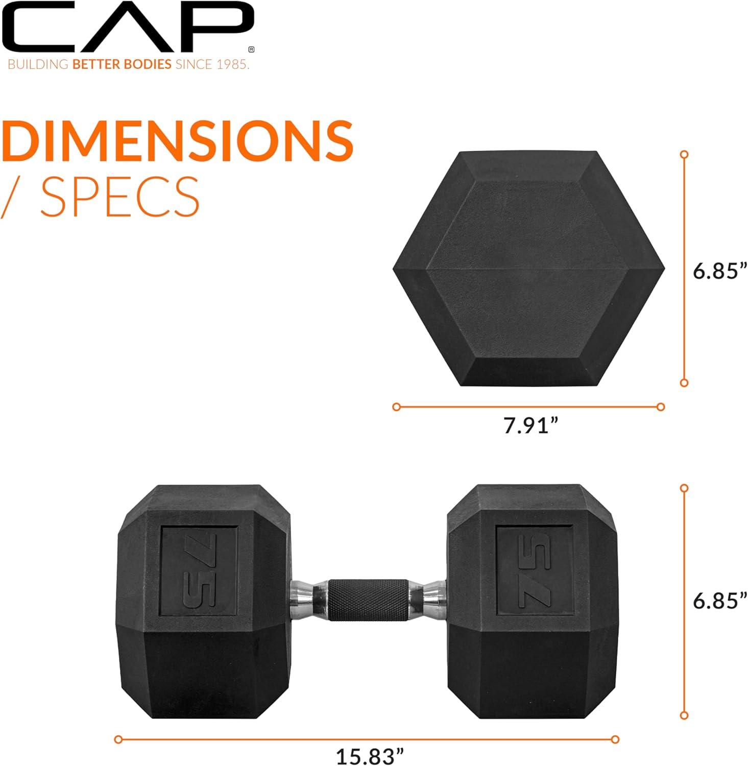 imageCAP Barbell Coated Hex Dumbbell Weight  Multiple OptionsComfort Grip