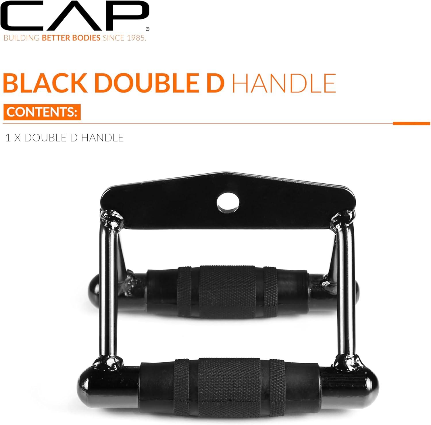 imageCAP Barbell Double D Handle with Rubber Grips Black