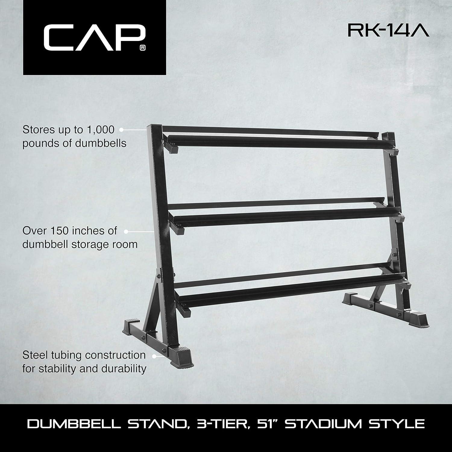 imageCAP Barbell Dumbbell Rack  550lb or 575lb Dumbbell Storage  Multiple Options3Tier for 550LB