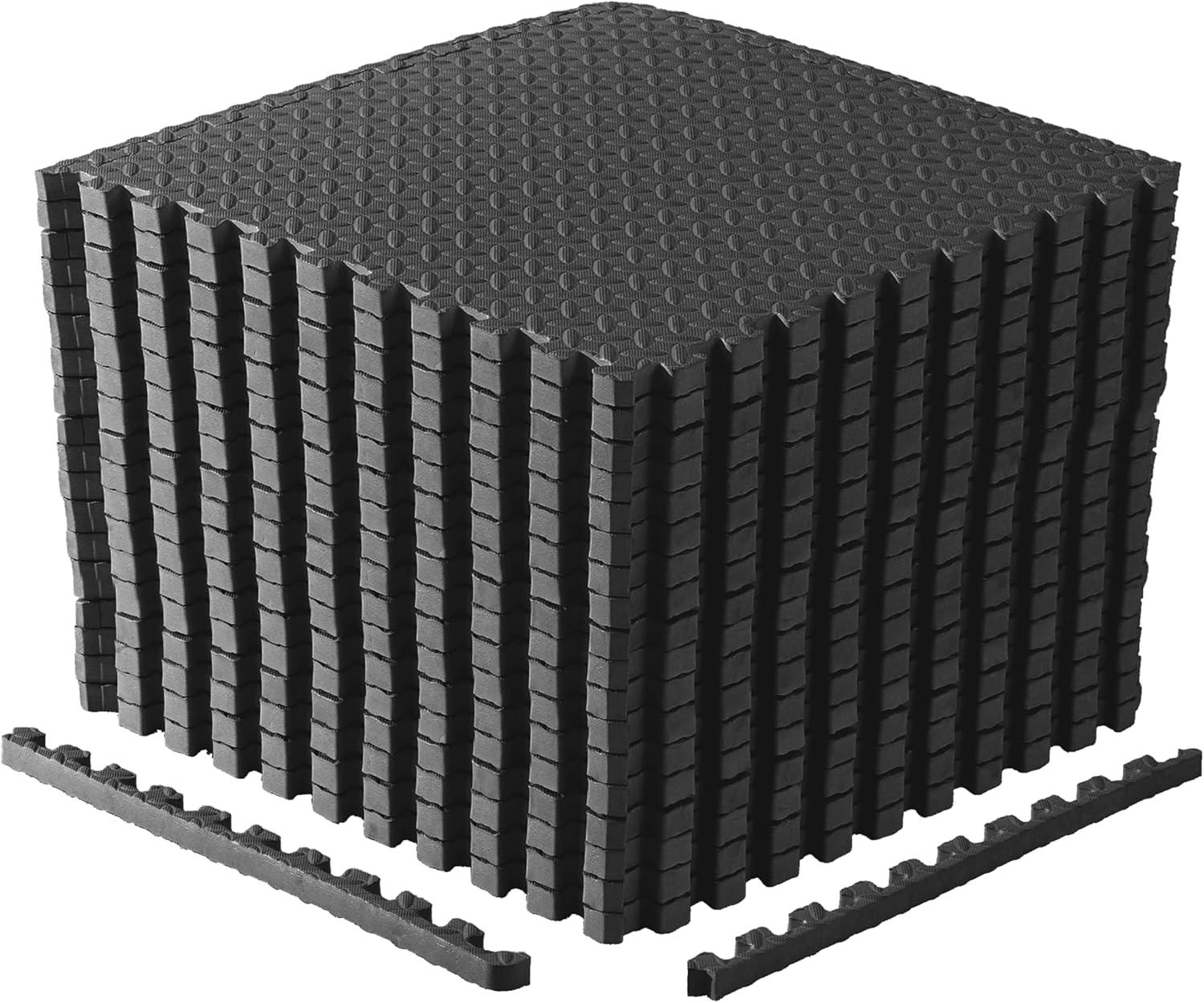 imageCAP Barbell Exercise Puzzle Mats Packs Tiles 24quotx24quot  Multiple OptionsDiamond  Black