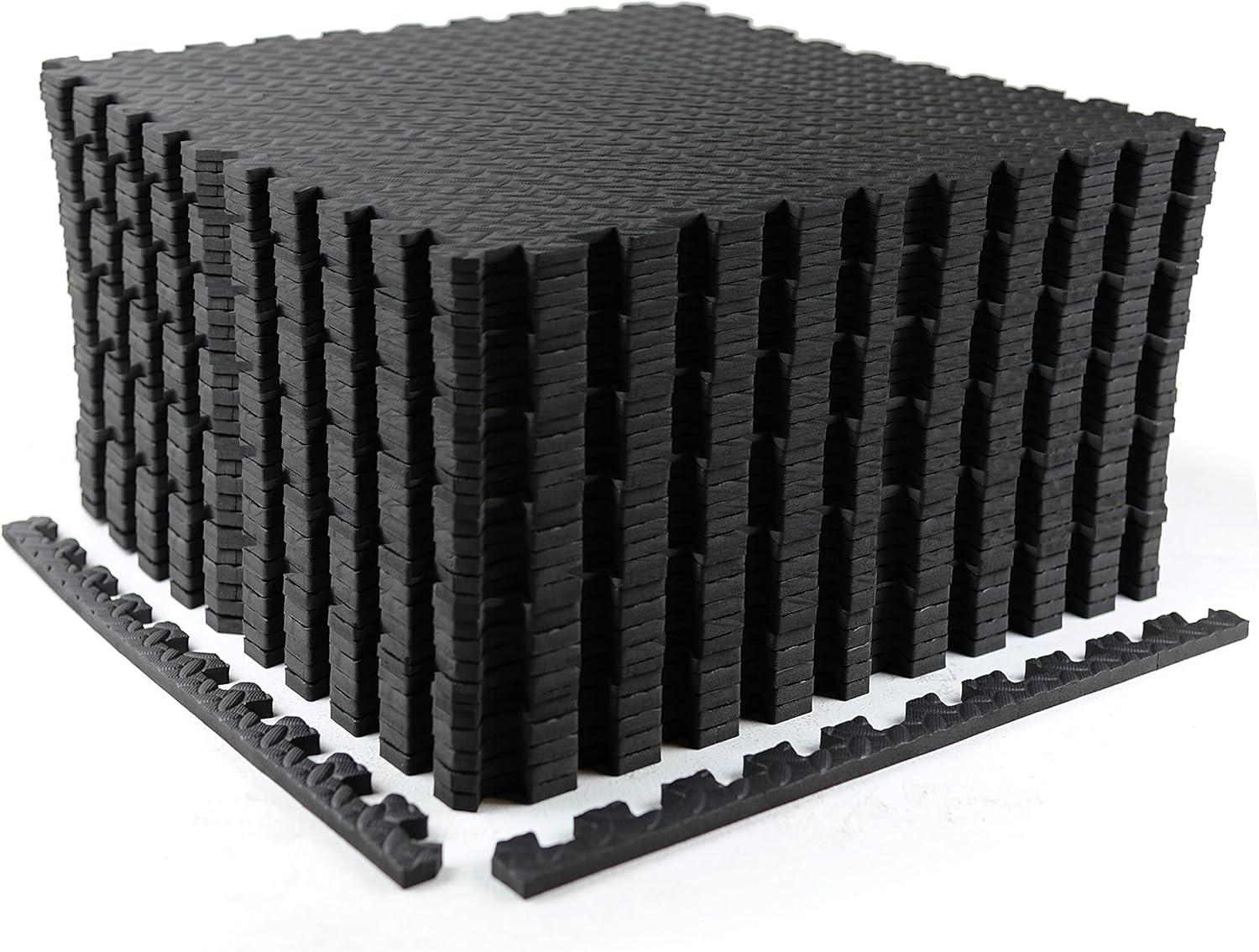 imageCAP Barbell Exercise Puzzle Mats Packs Tiles 24quotx24quot  Multiple OptionsDiamond  Black