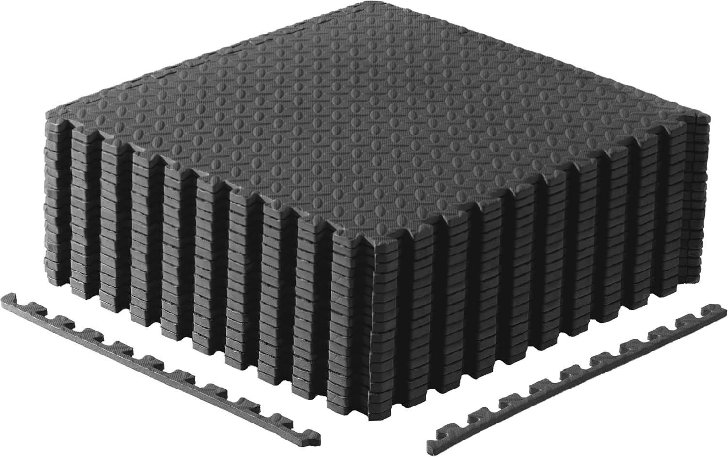 imageCAP Barbell Exercise Puzzle Mats Packs Tiles 24quotx24quot  Multiple OptionsDiamond  Black