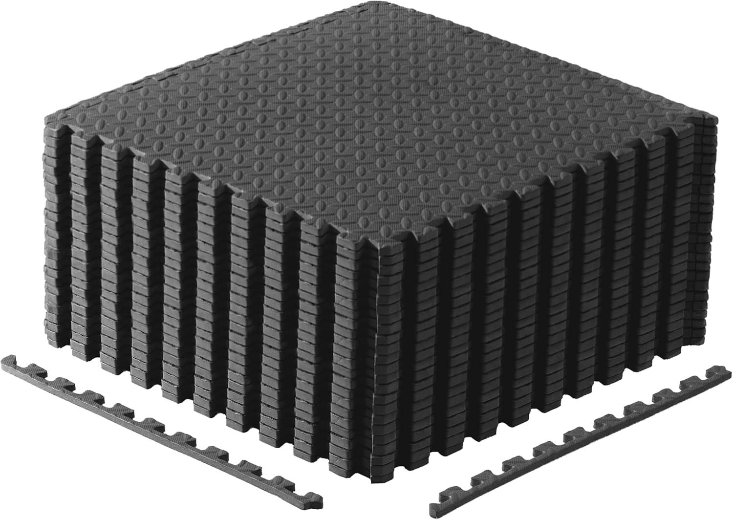 imageCAP Barbell Exercise Puzzle Mats Packs Tiles 24quotx24quot  Multiple OptionsDiamond  Black