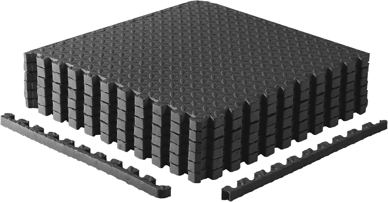 imageCAP Barbell Exercise Puzzle Mats Packs Tiles 24quotx24quot  Multiple OptionsDiamond  Black