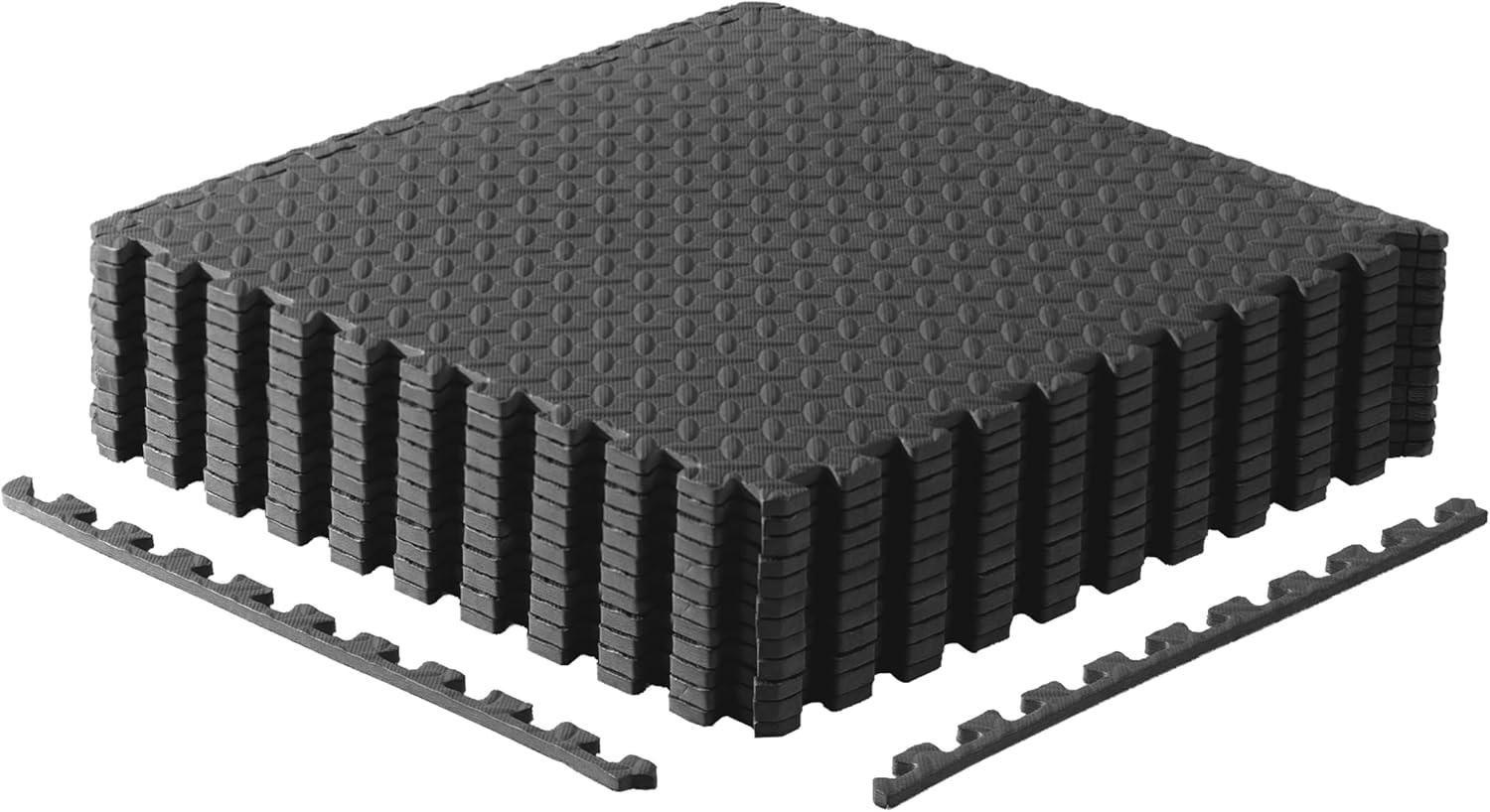imageCAP Barbell Exercise Puzzle Mats Packs Tiles 24quotx24quot  Multiple OptionsDiamond  Black