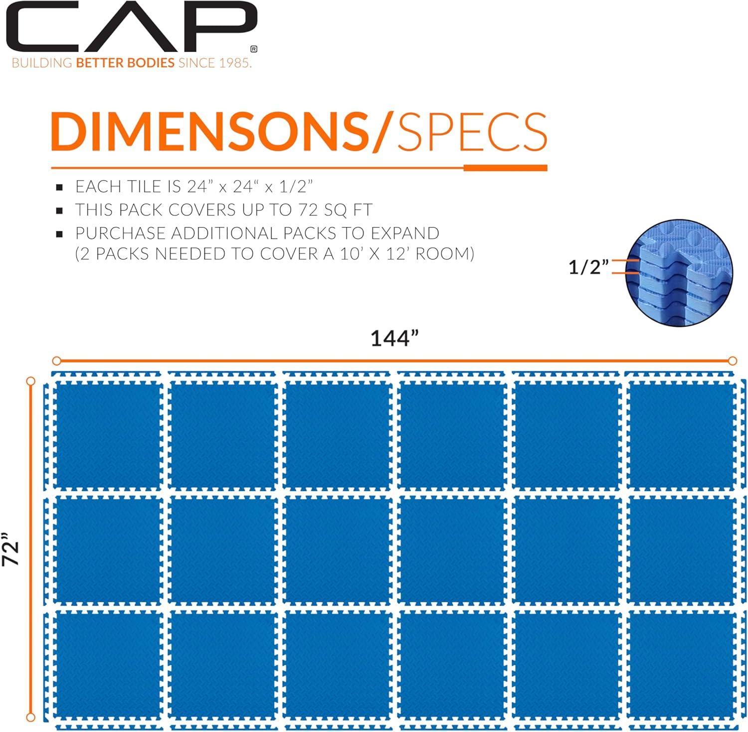 imageCAP Barbell Exercise Puzzle Mats Packs Tiles 24quotx24quot  Multiple OptionsDiamond  Blue