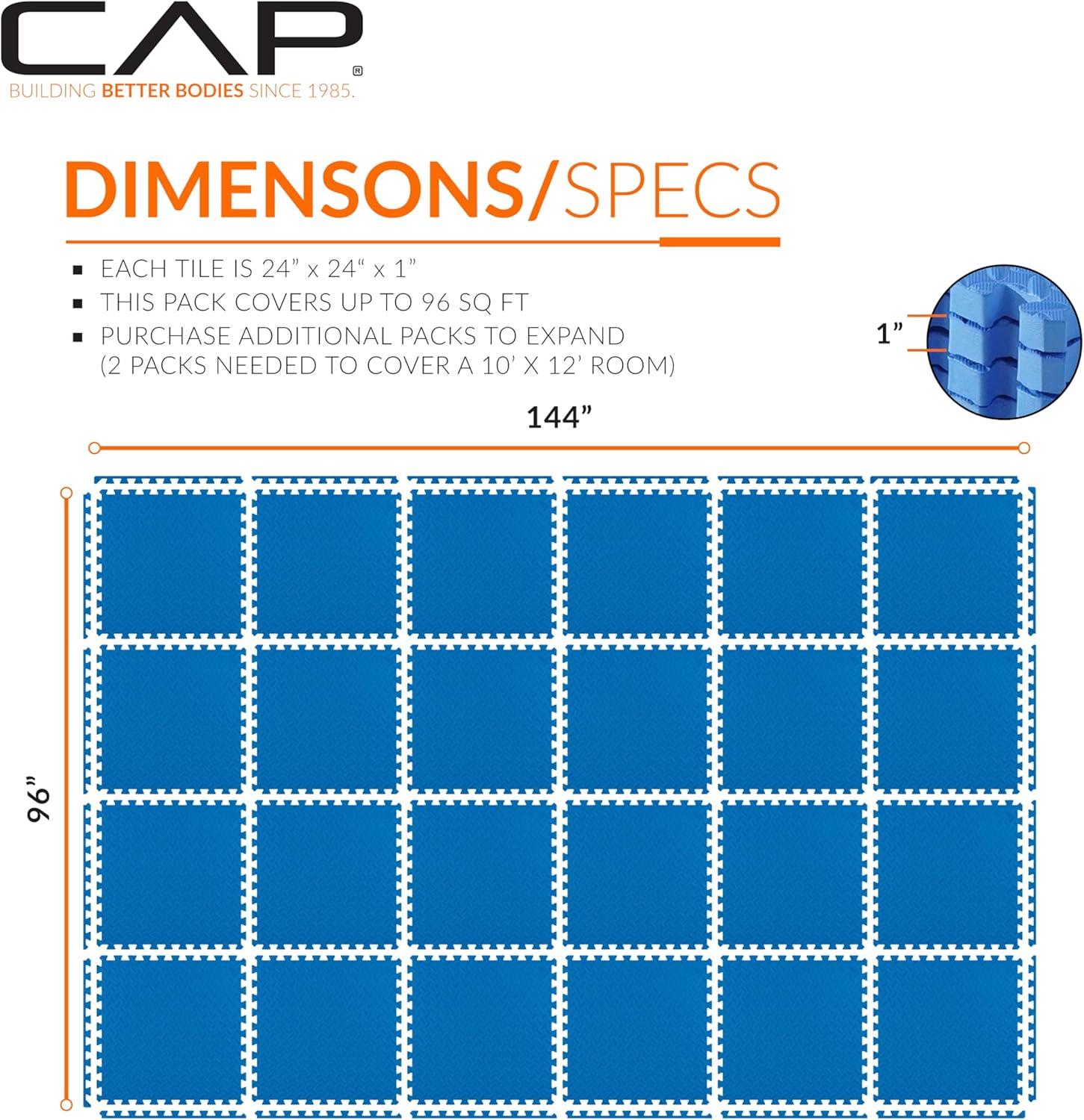 imageCAP Barbell Exercise Puzzle Mats Packs Tiles 24quotx24quot  Multiple OptionsDiamond  Blue