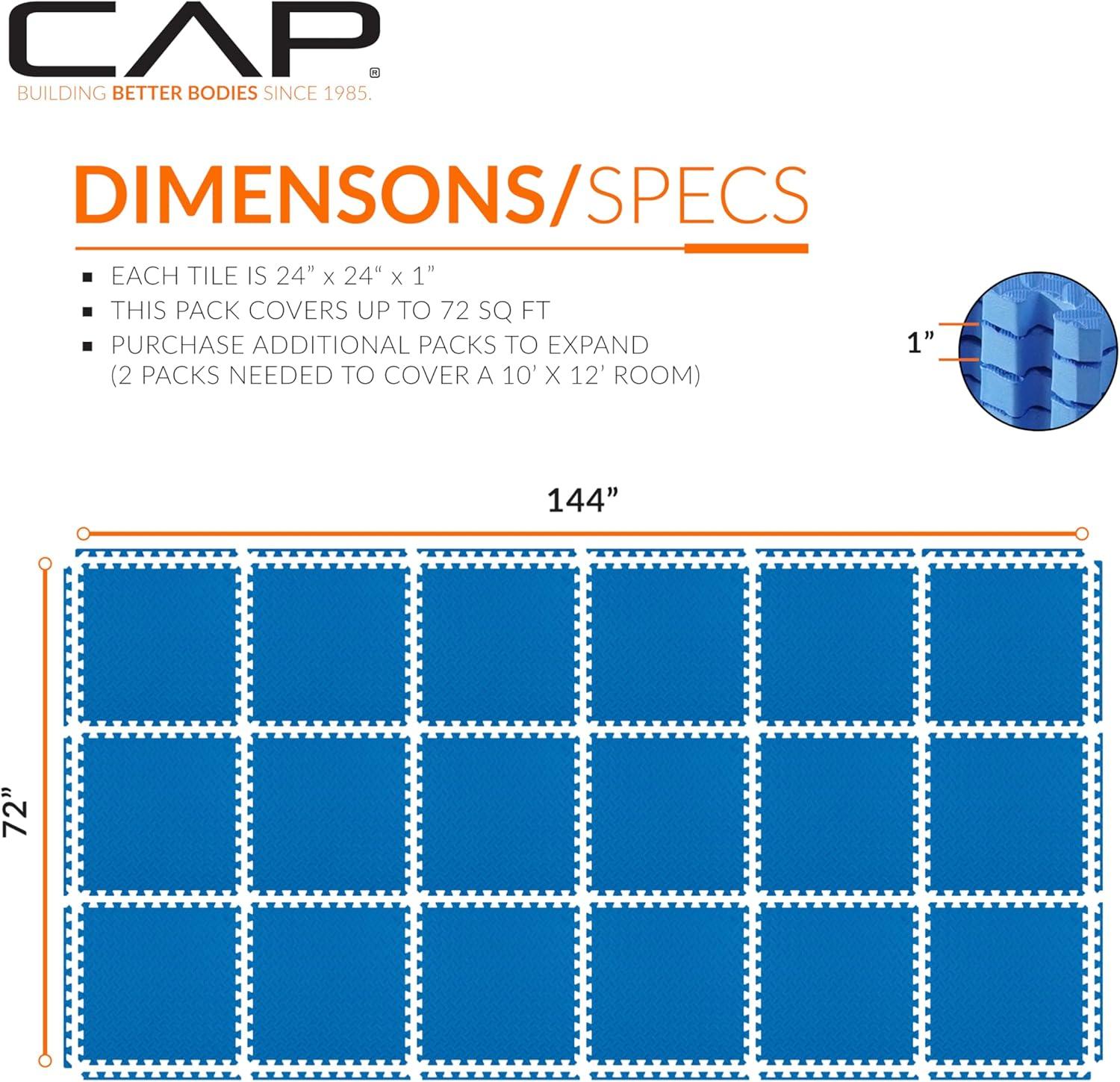 imageCAP Barbell Exercise Puzzle Mats Packs Tiles 24quotx24quot  Multiple OptionsDiamond  Blue