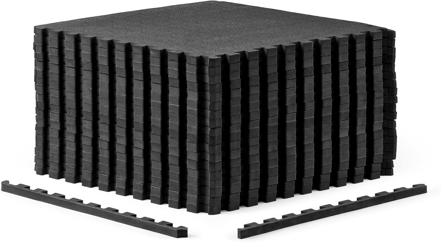 imageCAP Barbell Exercise Puzzle Mats Packs Tiles 24quotx24quot  Multiple OptionsPebble  Black