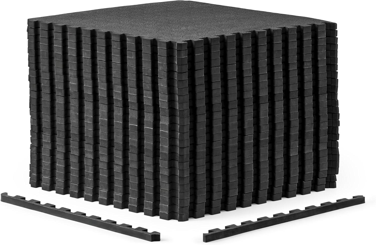 imageCAP Barbell Exercise Puzzle Mats Packs Tiles 24quotx24quot  Multiple OptionsPebble  Black