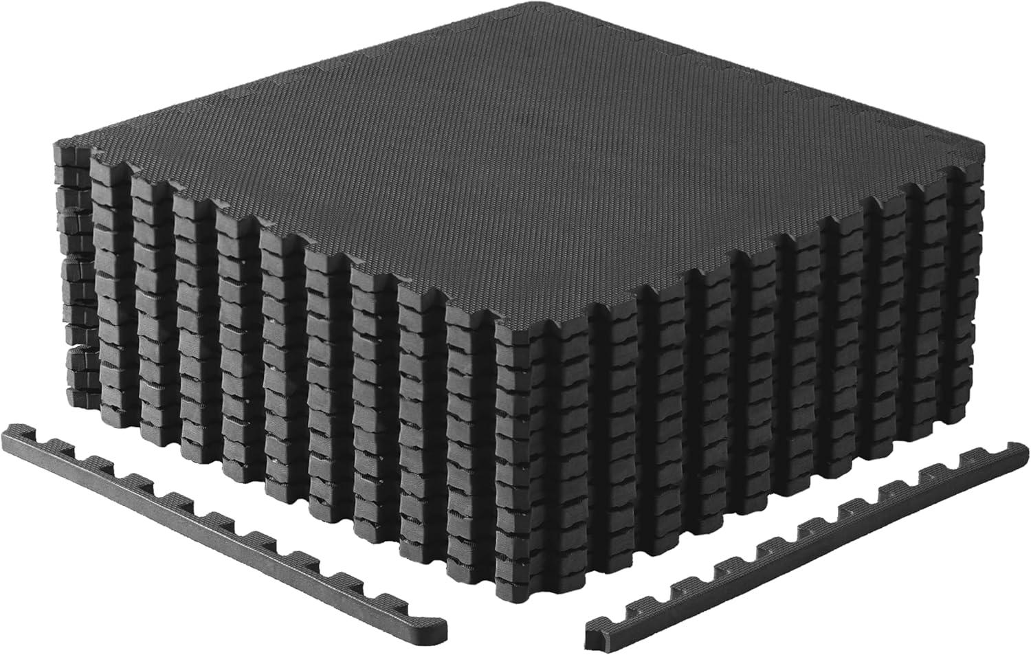 imageCAP Barbell Exercise Puzzle Mats Packs Tiles 24quotx24quot  Multiple OptionsT  Black