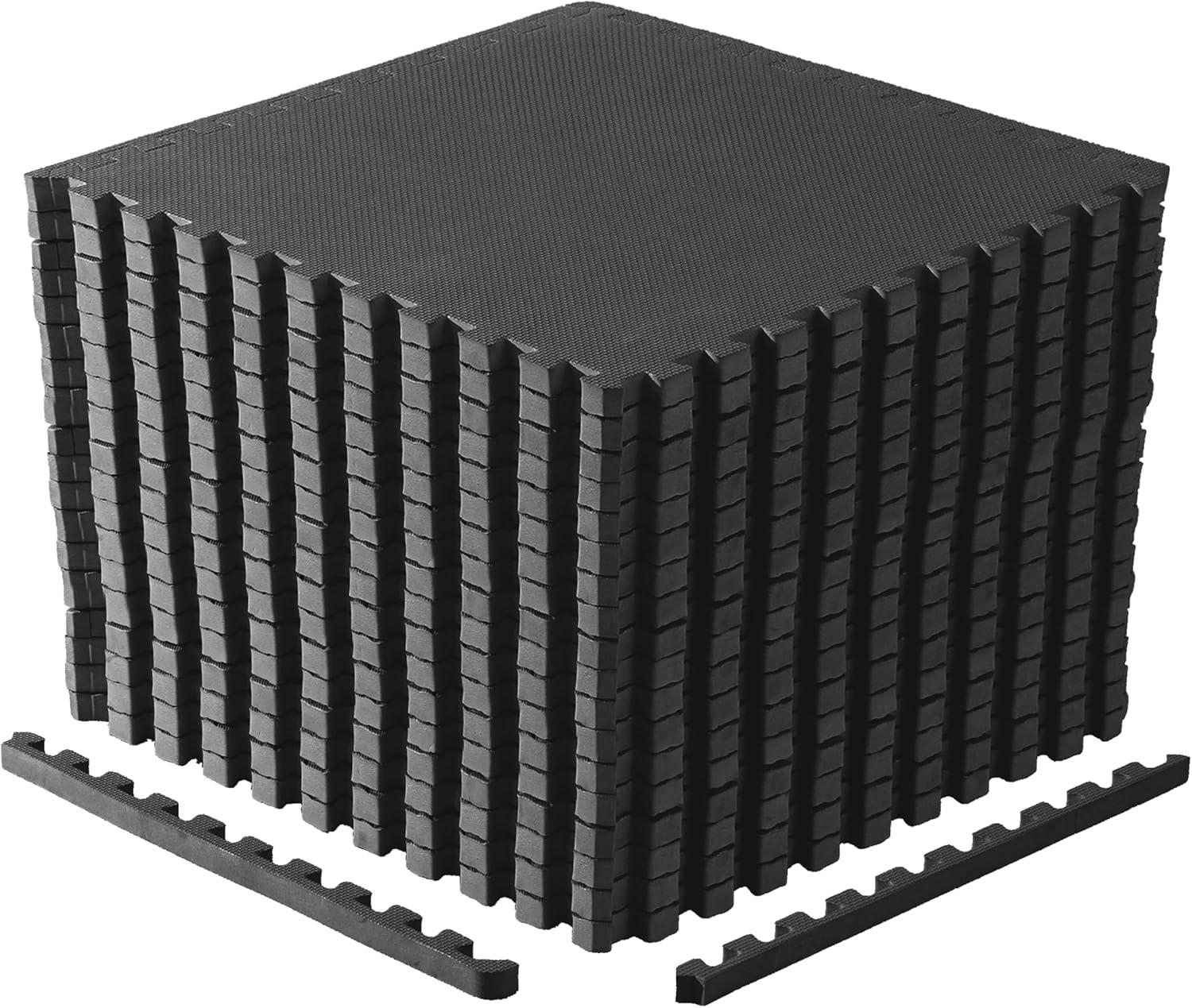 imageCAP Barbell Exercise Puzzle Mats Packs Tiles 24quotx24quot  Multiple OptionsT  Black