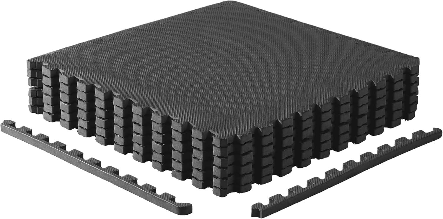 imageCAP Barbell Exercise Puzzle Mats Packs Tiles 24quotx24quot  Multiple OptionsT  Black