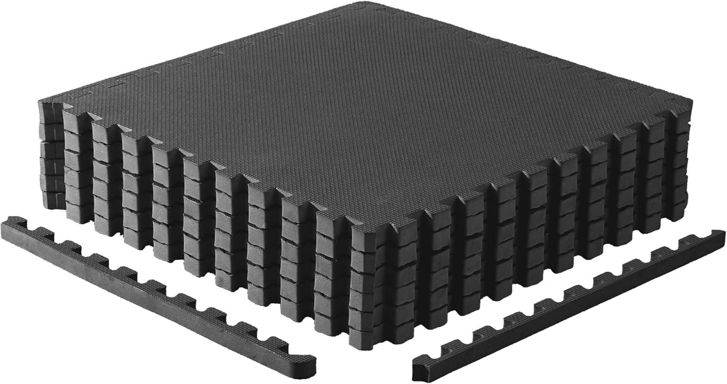 imageCAP Barbell Exercise Puzzle Mats Packs Tiles 24quotx24quot  Multiple OptionsT  Black