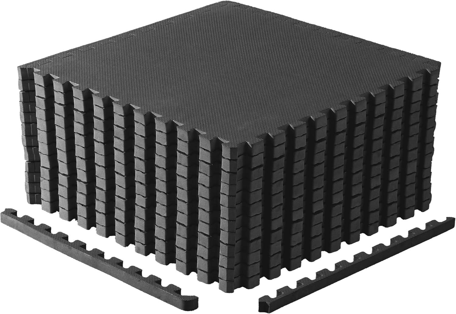 imageCAP Barbell Exercise Puzzle Mats Packs Tiles 24quotx24quot  Multiple OptionsT  Black