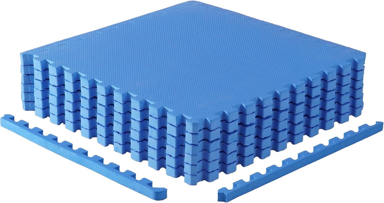 imageCAP Barbell Exercise Puzzle Mats Packs Tiles 24quotx24quot  Multiple OptionsT  Blue