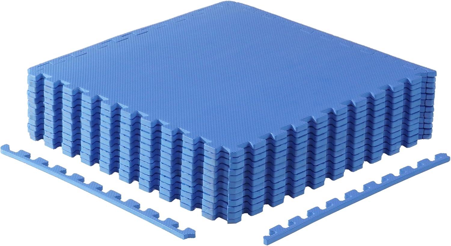 imageCAP Barbell Exercise Puzzle Mats Packs Tiles 24quotx24quot  Multiple OptionsT  Blue