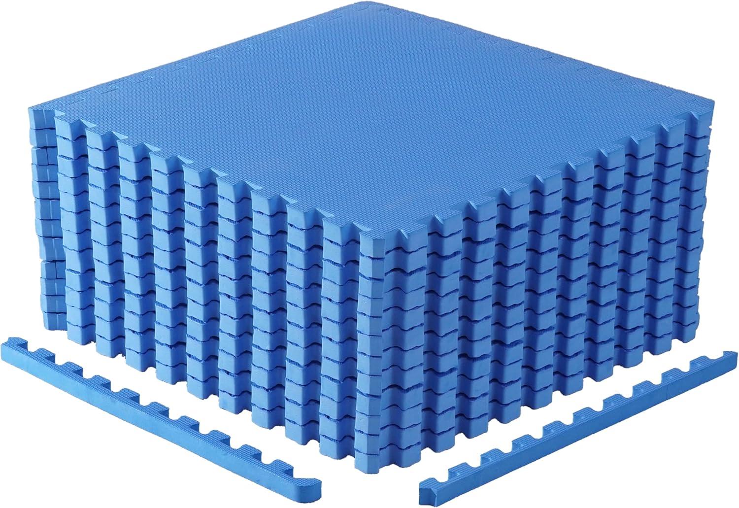 imageCAP Barbell Exercise Puzzle Mats Packs Tiles 24quotx24quot  Multiple OptionsT  Blue