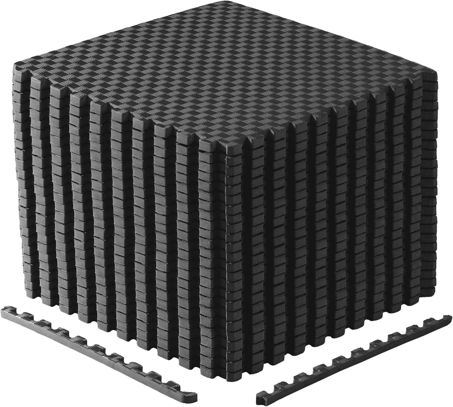 imageCAP Barbell Exercise Puzzle Mats Packs Tiles 24quotx24quot  Multiple OptionsTatami  Black