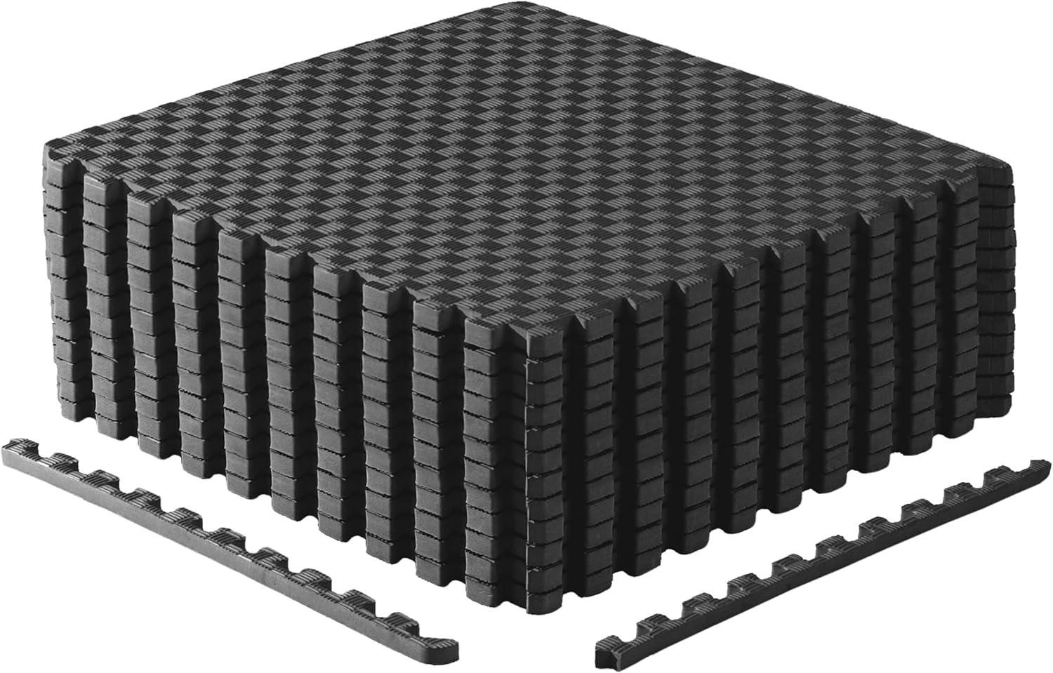 imageCAP Barbell Exercise Puzzle Mats Packs Tiles 24quotx24quot  Multiple OptionsTatami  Black