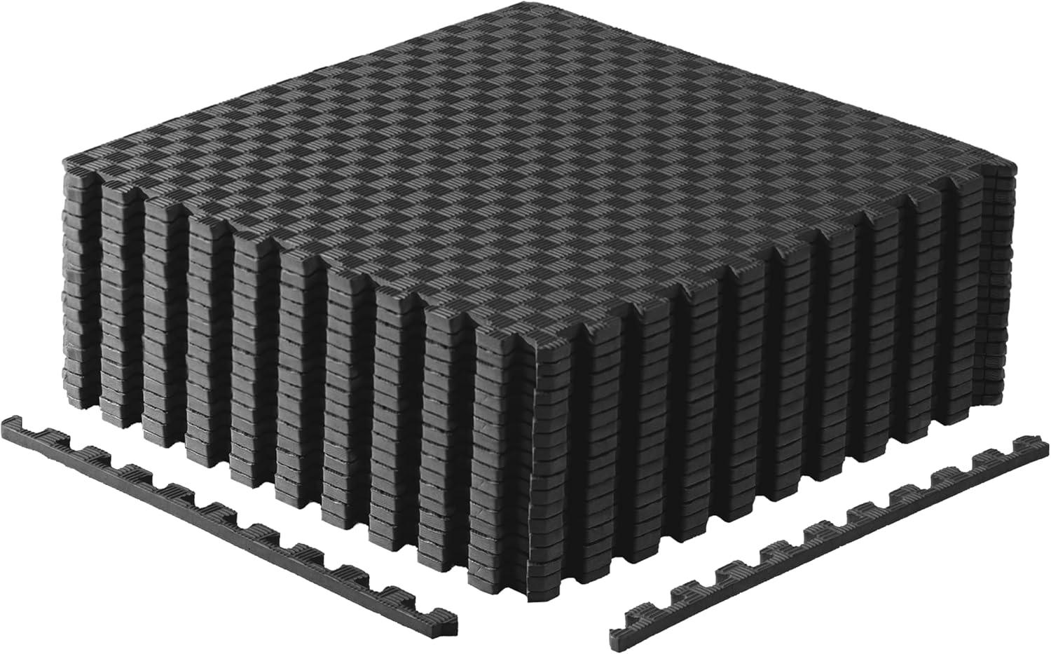 imageCAP Barbell Exercise Puzzle Mats Packs Tiles 24quotx24quot  Multiple OptionsTatami  Black