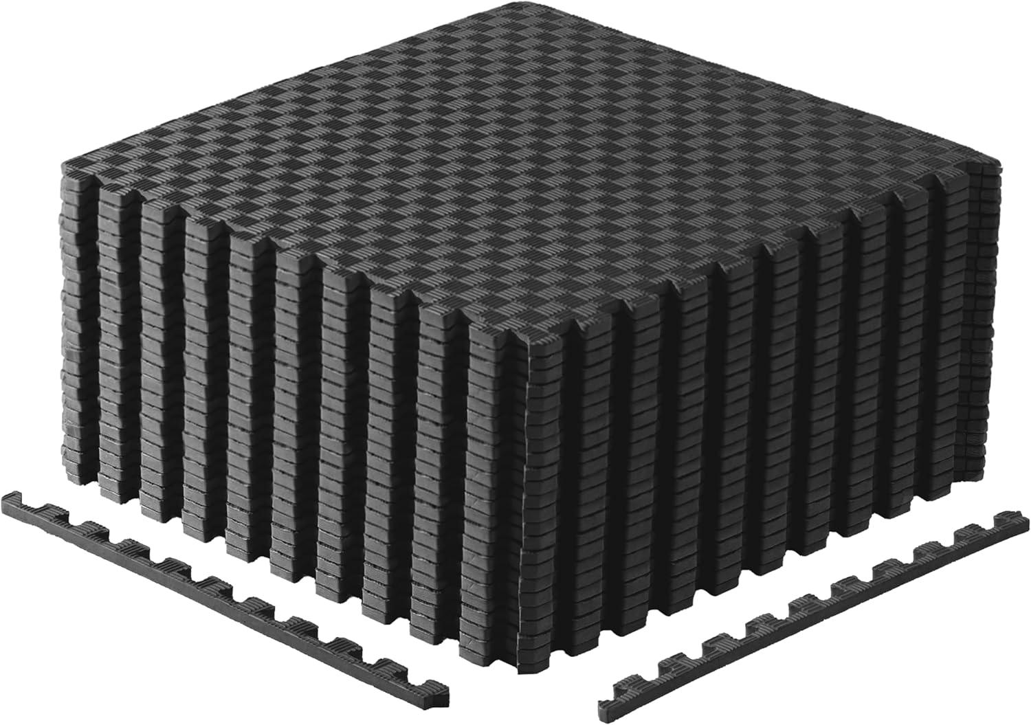 imageCAP Barbell Exercise Puzzle Mats Packs Tiles 24quotx24quot  Multiple OptionsTatami  Black