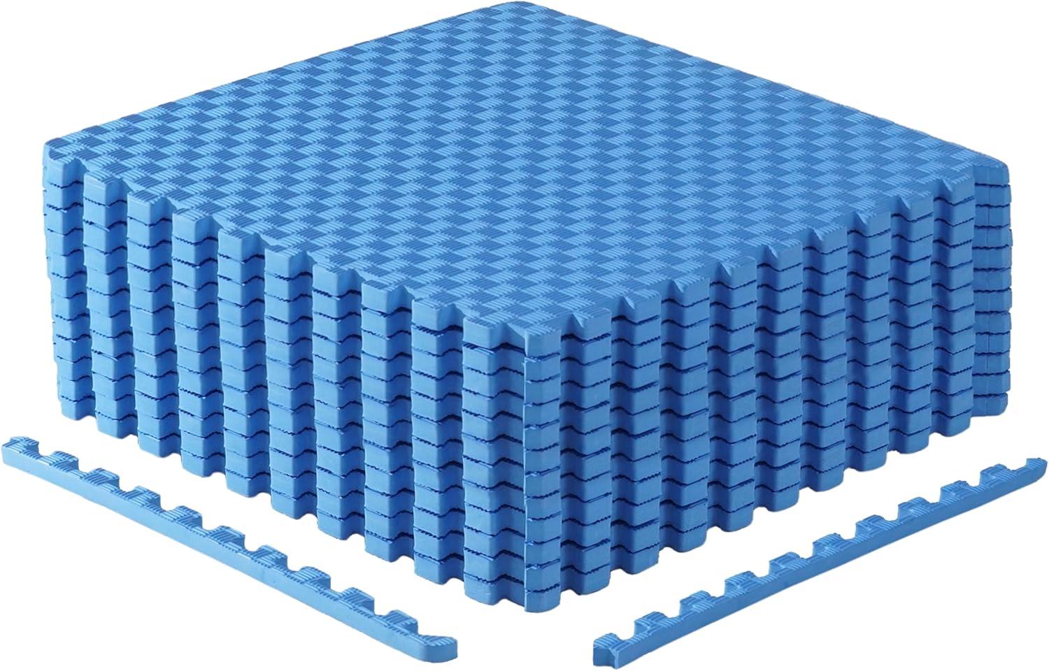 imageCAP Barbell Exercise Puzzle Mats Packs Tiles 24quotx24quot  Multiple OptionsTatami  Blue