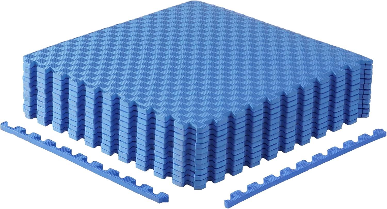 imageCAP Barbell Exercise Puzzle Mats Packs Tiles 24quotx24quot  Multiple OptionsTatami  Blue