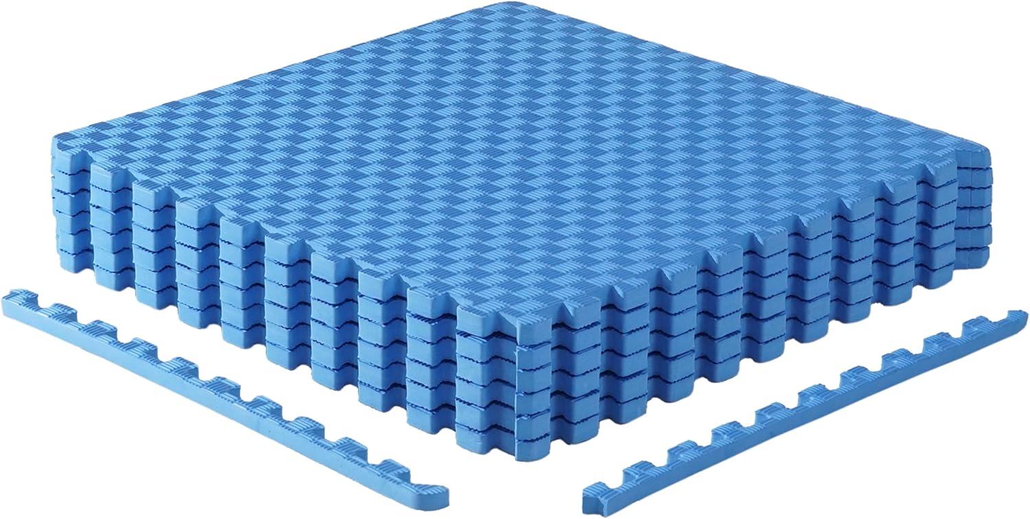 imageCAP Barbell Exercise Puzzle Mats Packs Tiles 24quotx24quot  Multiple OptionsTatami  Blue