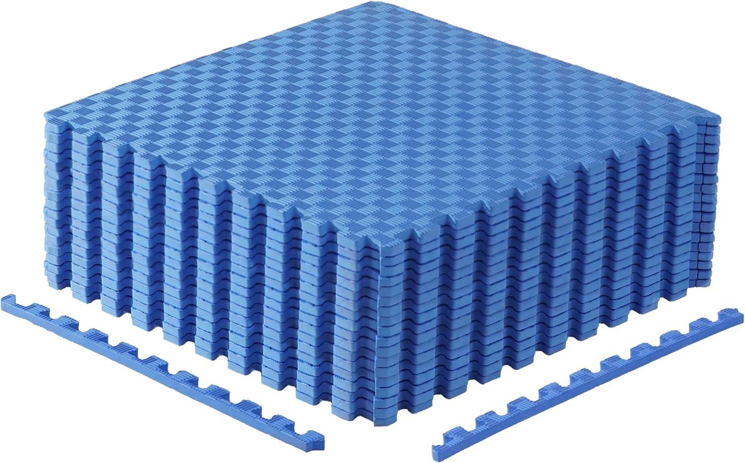 imageCAP Barbell Exercise Puzzle Mats Packs Tiles 24quotx24quot  Multiple OptionsTatami  Blue