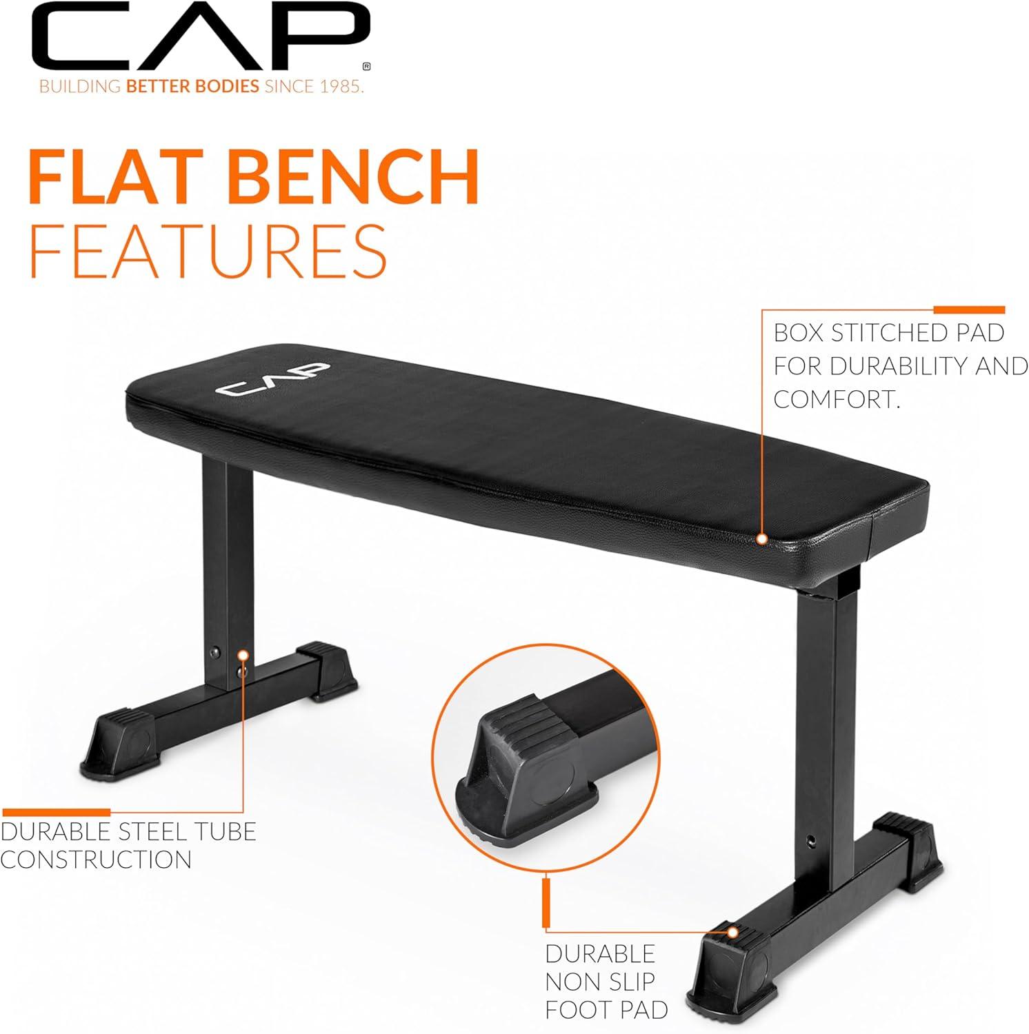 imageCAP Barbell Flat Weight Bench Color SeriesBlack