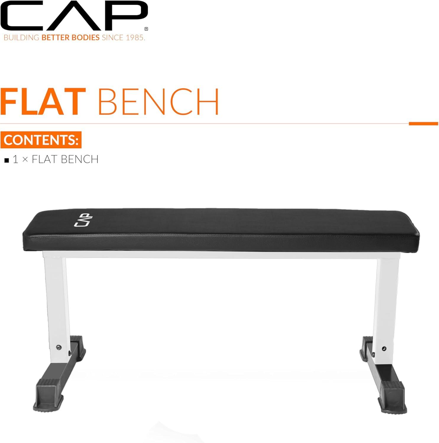 imageCAP Barbell Flat Weight Bench Color SeriesWhite