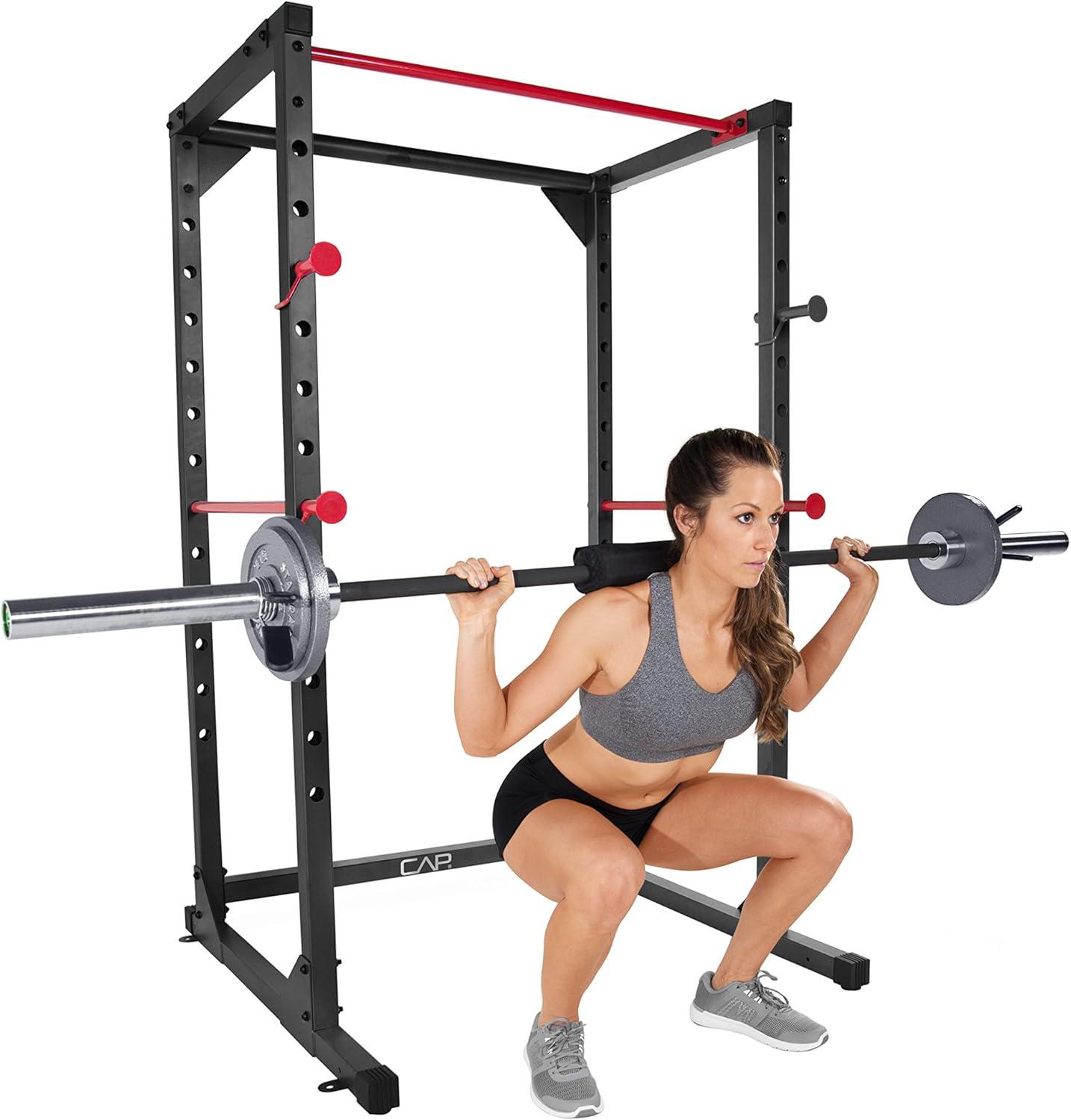 imageCAP Barbell Full Cage Power Rack Color Series  6 or 7 OptionsBlack