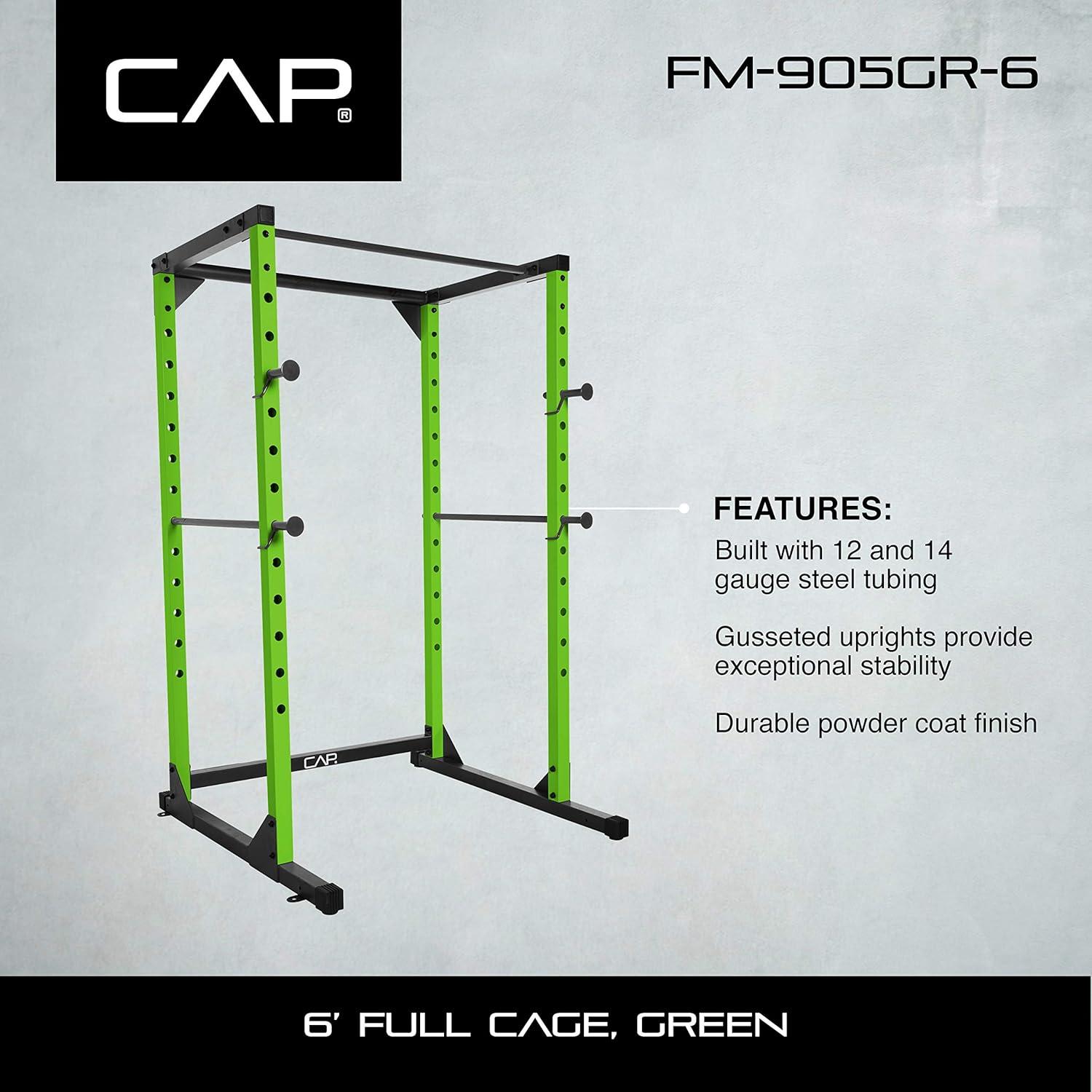 imageCAP Barbell Full Cage Power Rack Color Series  6 or 7 OptionsGreen