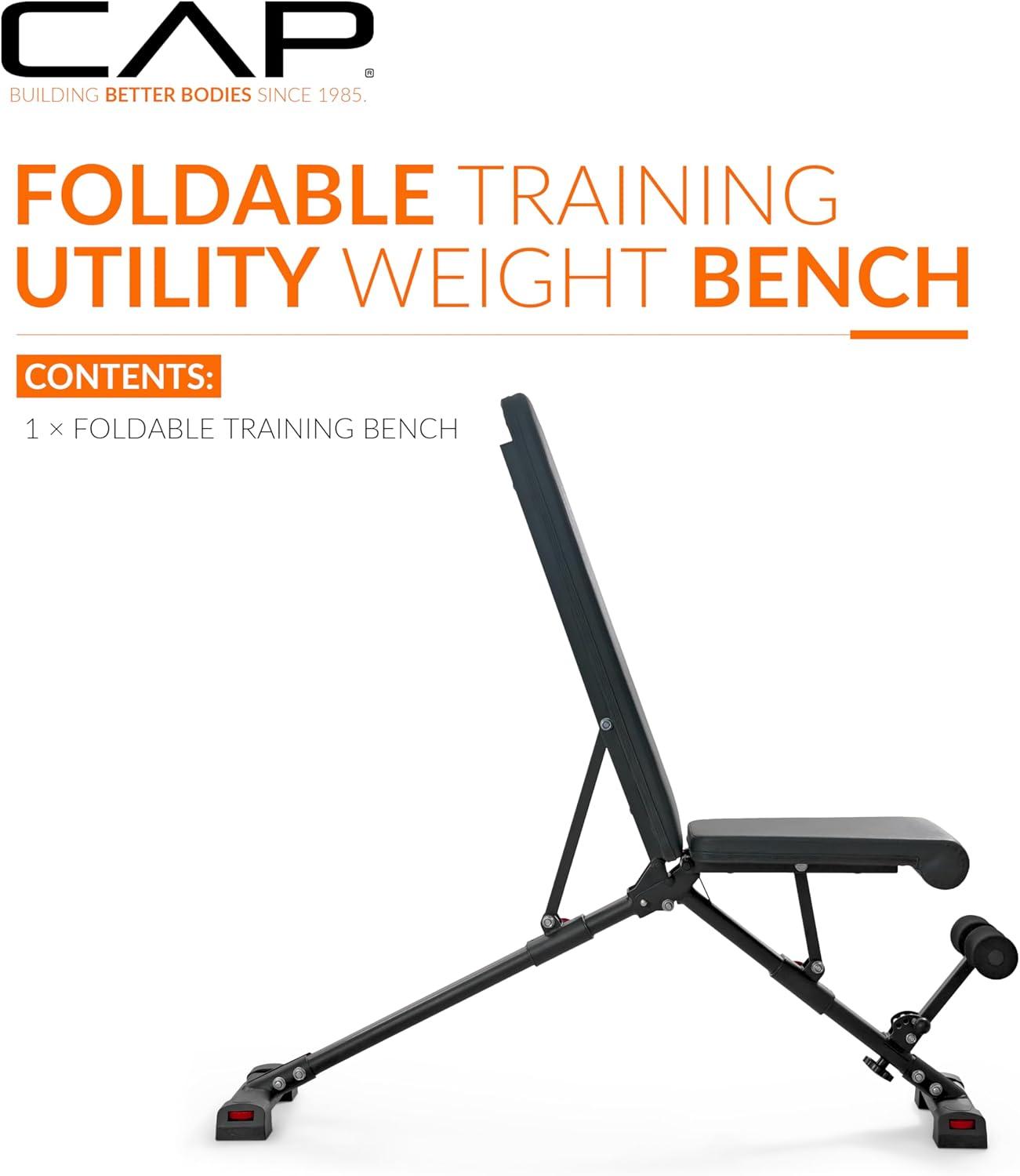 imageCAP Barbell MultiPurpose Adjustable Utility Strength Training Weight Bench  Multiple OptionsELITE