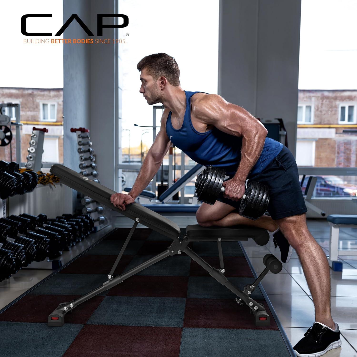 imageCAP Barbell MultiPurpose Adjustable Utility Strength Training Weight Bench  Multiple OptionsELITE