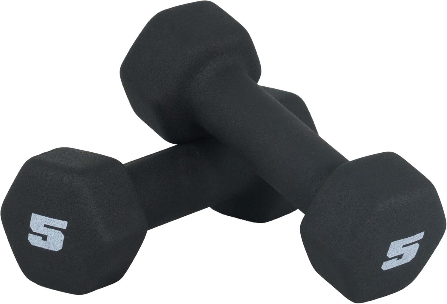 imageCAP Barbell Neoprene Dumbbell Weights Pairs ampamp Sets  Multiple ColorsBlack