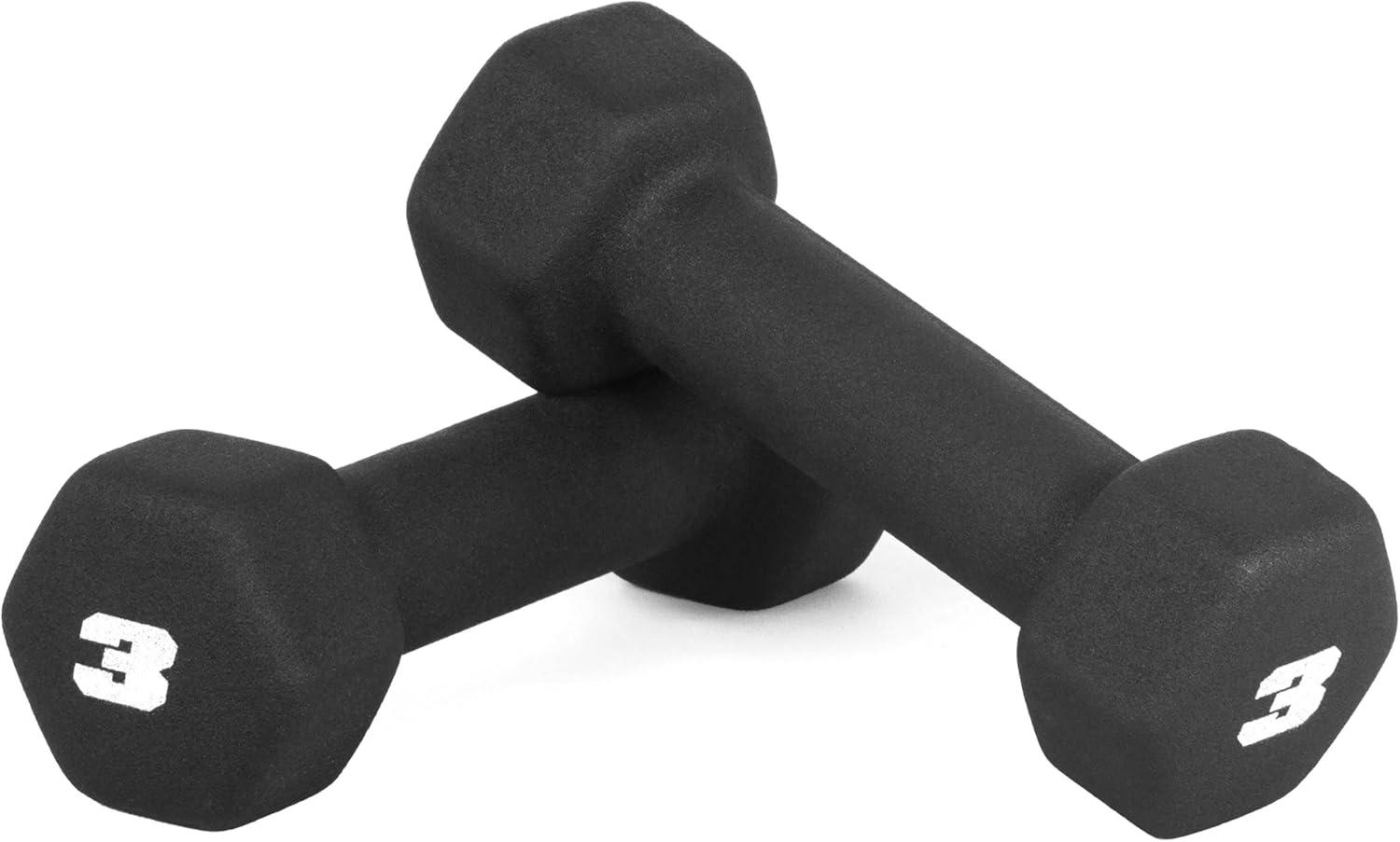 imageCAP Barbell Neoprene Dumbbell Weights Pairs ampamp Sets  Multiple ColorsBlack