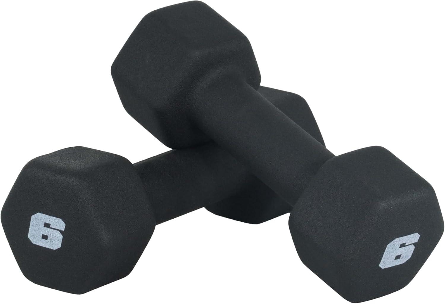 imageCAP Barbell Neoprene Dumbbell Weights Pairs ampamp Sets  Multiple ColorsBlack