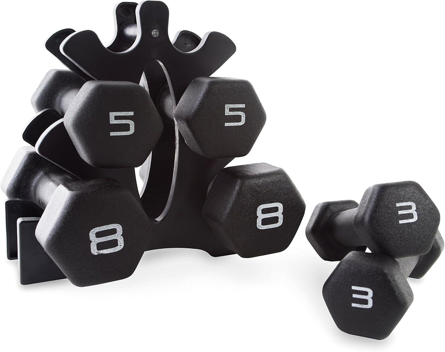 imageCAP Barbell Neoprene Dumbbell Weights Pairs ampamp Sets  Multiple ColorsBlack