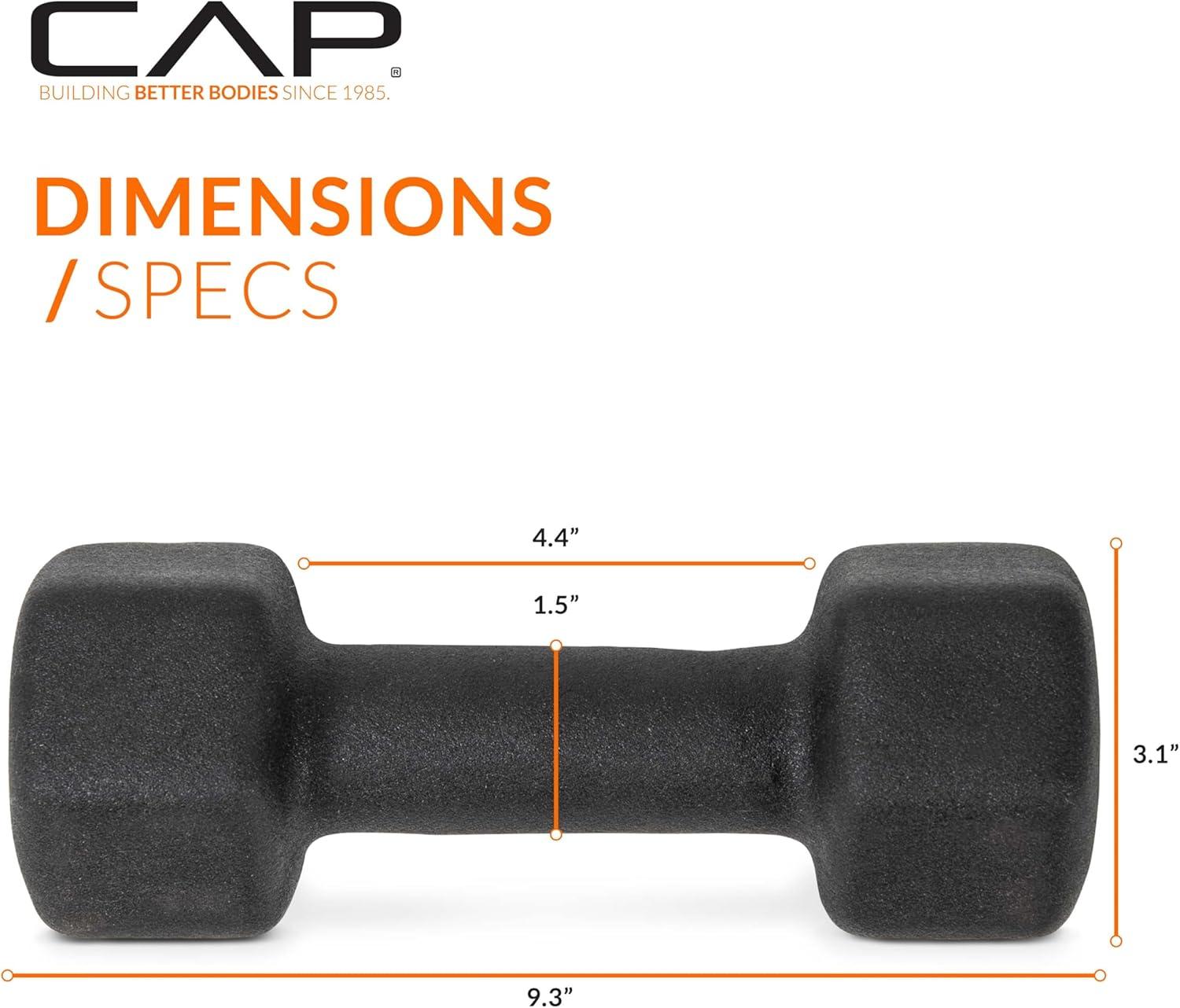 imageCAP Barbell Neoprene Dumbbell Weights Pairs ampamp Sets  Multiple ColorsBlack