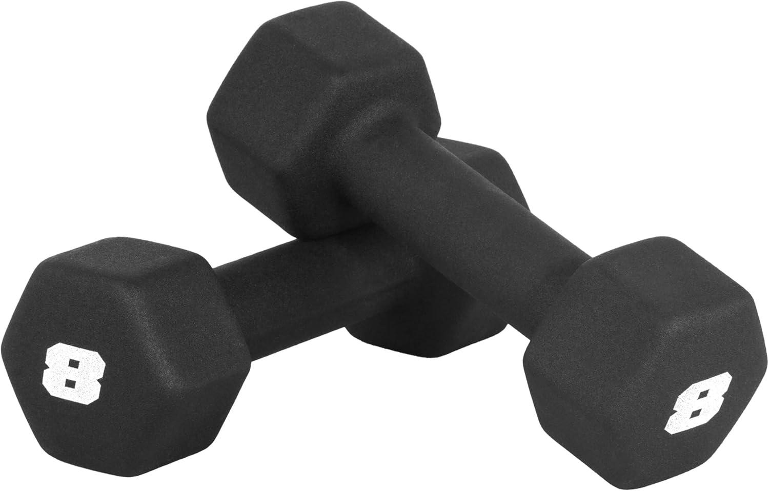 imageCAP Barbell Neoprene Dumbbell Weights Pairs ampamp Sets  Multiple ColorsBlack