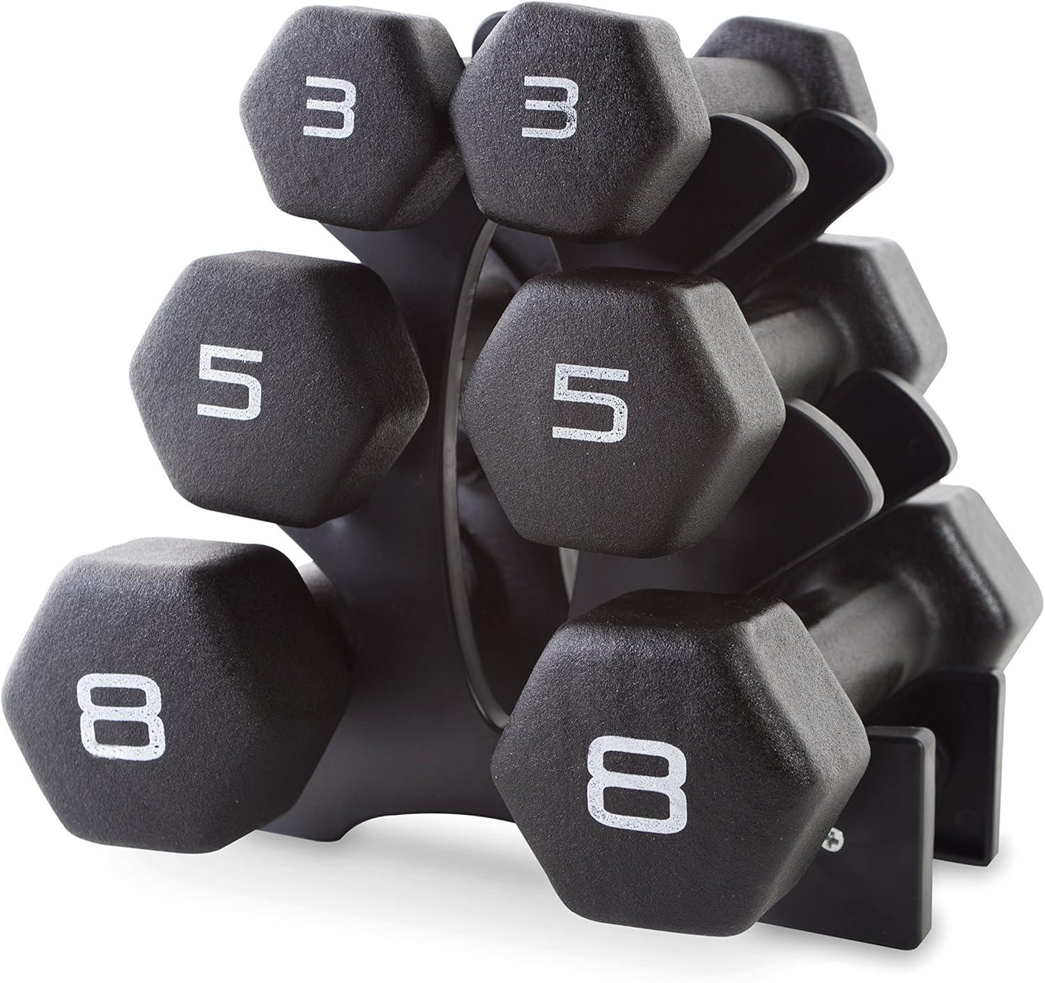 imageCAP Barbell Neoprene Dumbbell Weights Pairs ampamp Sets  Multiple ColorsBlack