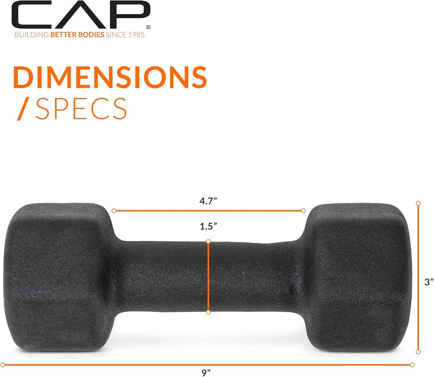 imageCAP Barbell Neoprene Dumbbell Weights Pairs ampamp Sets  Multiple ColorsBlack