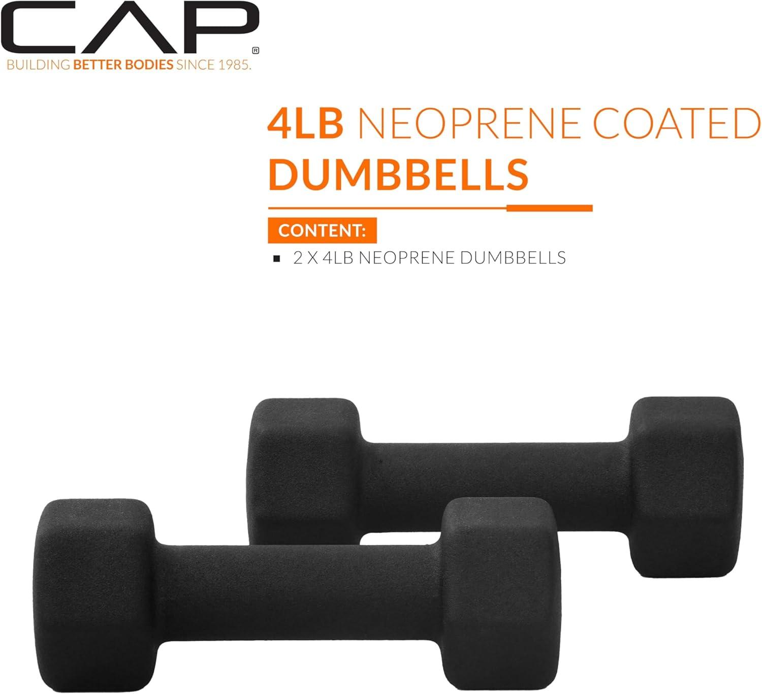imageCAP Barbell Neoprene Dumbbell Weights Pairs ampamp Sets  Multiple ColorsBlack