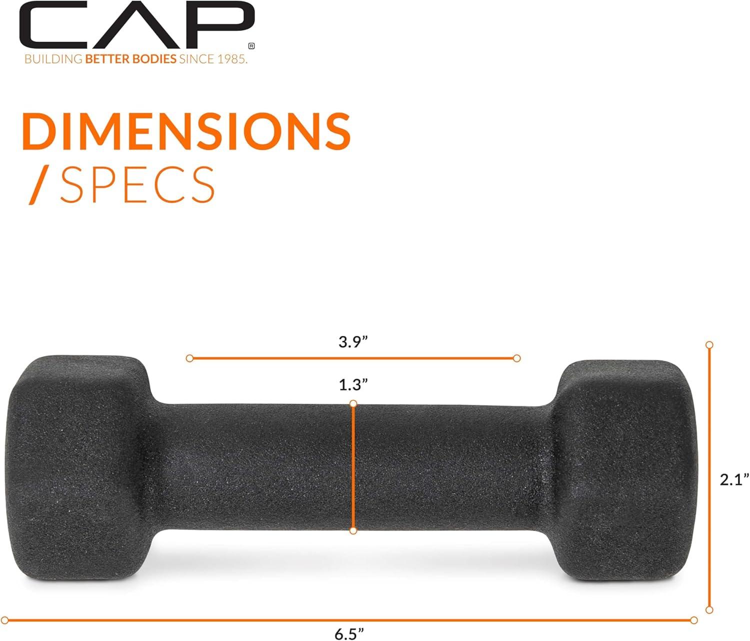 imageCAP Barbell Neoprene Dumbbell Weights Pairs ampamp Sets  Multiple ColorsBlack